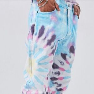 Men’s Tie-Dye Denim, Slim Fit Jeans 34x32